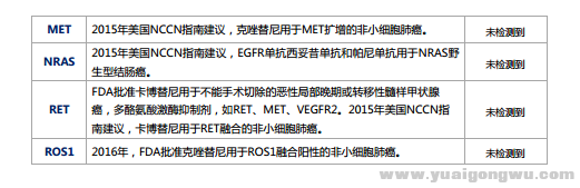 主要驱动基因突变检测结果2