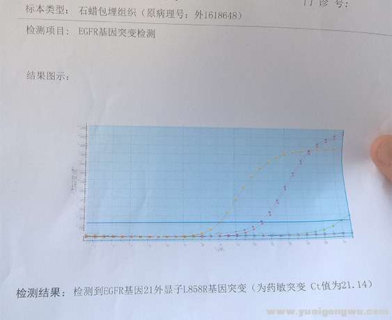 之前使用印版吉非替尼片效果很好，但是近几天开始胸痛了，准备8号带她做cea检测