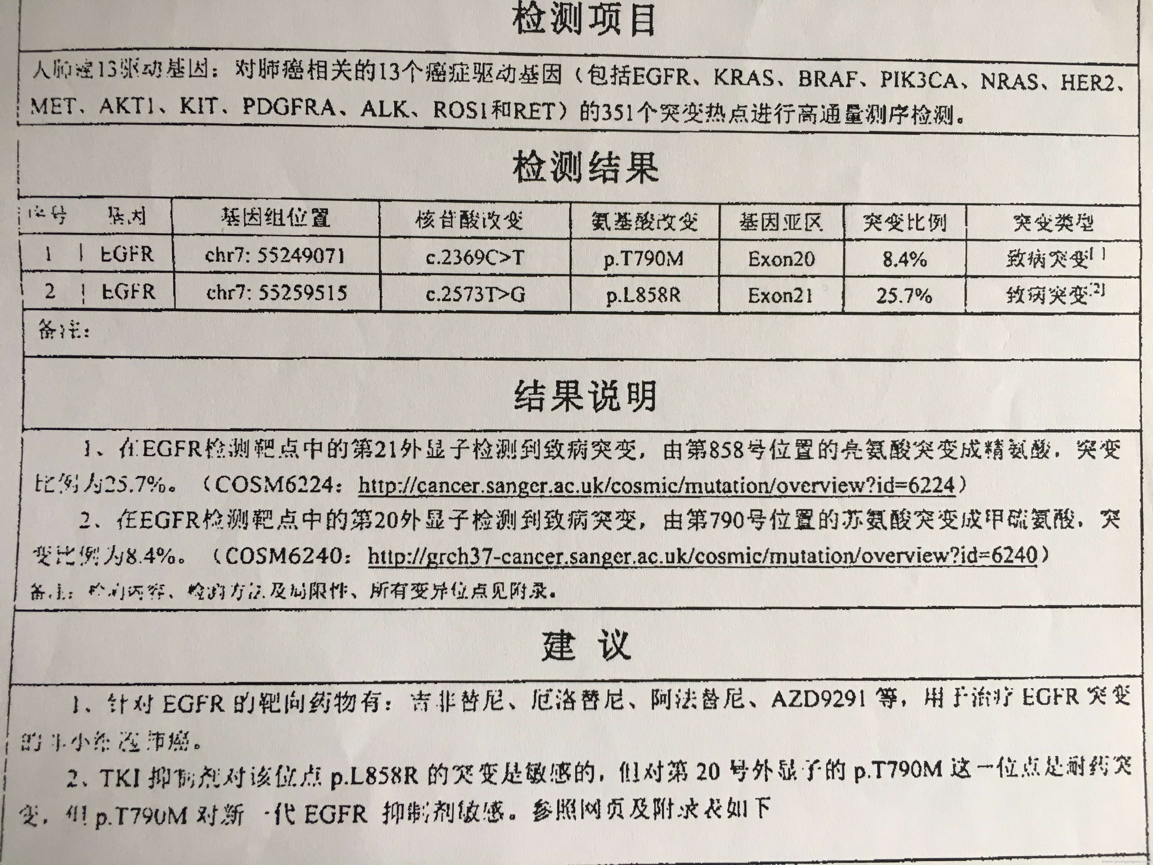 心包积液基因检测报告